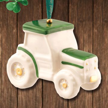 Belleek Green Tractor Porcelain Ornament image