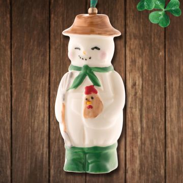 Belleek Farmer Snowman Porcelain Ornament image