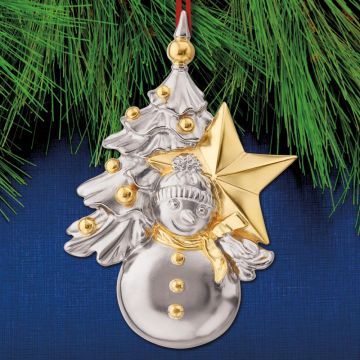 2021 Buccellati Snowman with Star & Tree Annual Sterling Ornament image