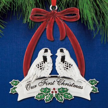 Lenox Our First Christmas Doves Silverplate Ornament image