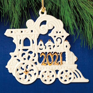 2021 Lenox A Year To Remember Train Porcelain Ornament image