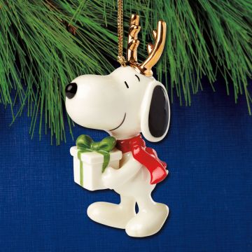 2024 Lenox Snoopy With Gift Porcelain Ornament image
