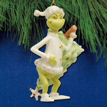 2024 Lenox Grinch Stealing Tree Porcelain Ornament image