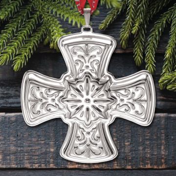 2022 Reed & Barton Christmas Cross 52nd Sterling Ornament image