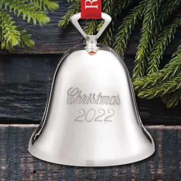 2022 Reed & Barton Silverplate Dated Christmas Bell 329/3 Ornament image