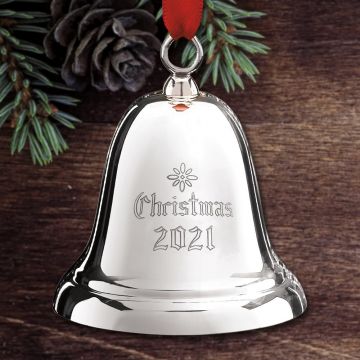 2021 Reed & Barton Sterling Dated Christmas Bell X800E Ornament image
