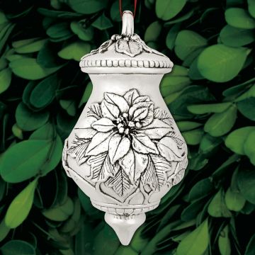 2021 Sterling Collectables Christmas Poinsettia 2nd Edition Spire Sterling Ornament image