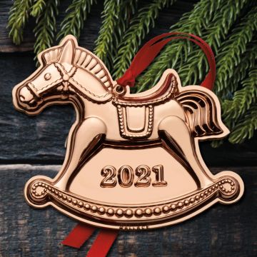 2021 Wallace Vintage Rocking Horse 3rd Edition Copper Ornament image
