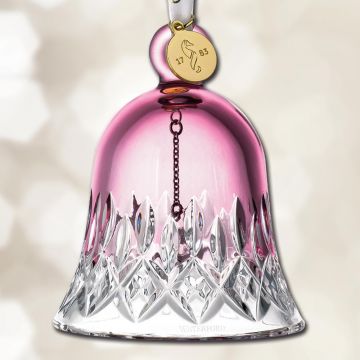 Waterford Lismore Cranberry Bell Crystal Ornament image
