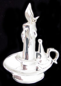 1996 American Heritage New England Sterling Candle Sterling Ornament image