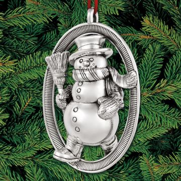 2017 Barrett + Cornwall Snowman Sterling Ornament image