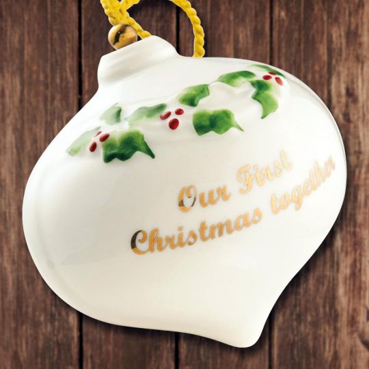 2018 belleek our first christmas ornament sterling collectables our first christmas together