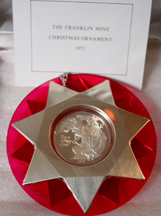 1972 Franklin Mint Annual Ornament Sterling & Lucite image