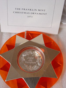 1973 Franklin Mint Annual Ornament Sterling & Lucite image