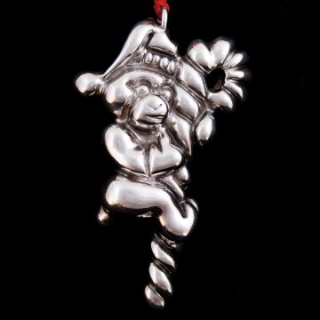 Frederick Duclos Teddy on Candy Cane Sterling Ornament image