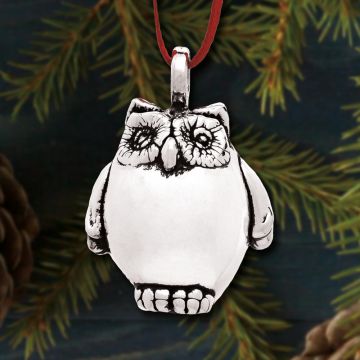 Galvanique Woodland Collection Owl Sterling Pendant Ornament image
