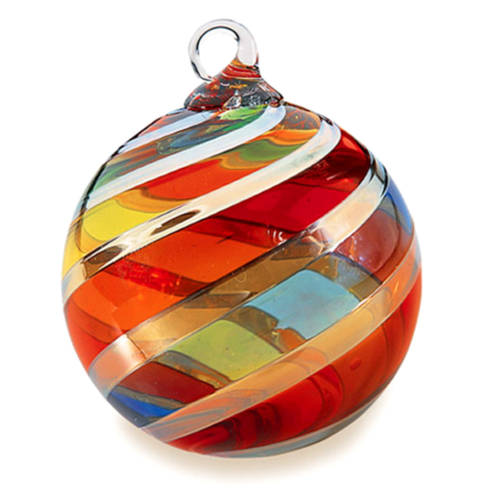 Glass Eye Rainbow Platinum Twist Designer Series Ornament Sterling