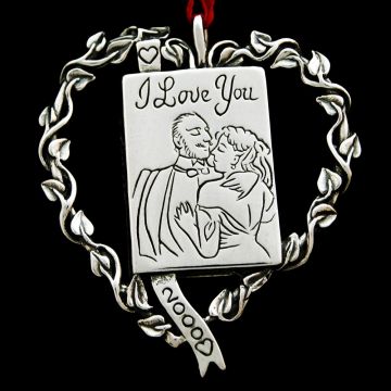 2000 Hand & Hammer Heart - I Love You Sterling Ornament image