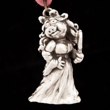 1981 Hallmark Jim Henson Miss Piggy 3D Sterling Ornament image