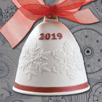 2019 Lladro Annual Re-Deco Red Bell Porcelain Ornament image