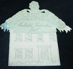 2002 Nantucket House with Angel Sterling Ornament image