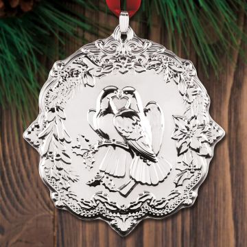 2019 Reed & Barton Twelve Days of Christmas Two Turtle Doves 2nd Sterling Ornament image