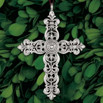 2018 Sterling Collectables Fleur De Lis Cross 2nd Edition Sterling Ornament image