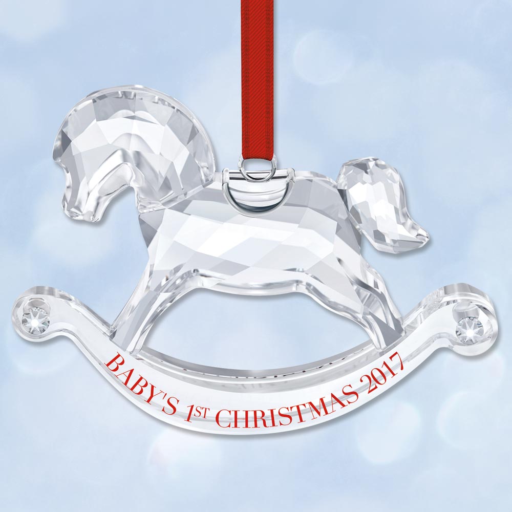 2017 Swarovski Baby's First Christmas Rocking Horse Crystal Ornament