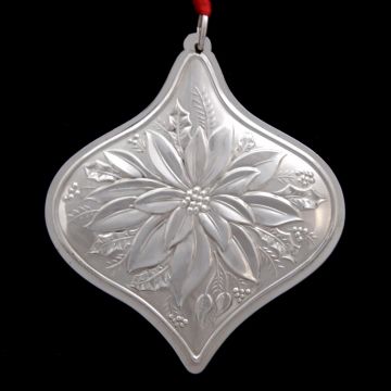 1985 Towle Floral Medallion Poinsettia Sterling with Gold accemts Ornament image