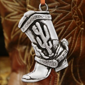 Vilmain Desert Cowboy Boot Sterling Ornament image
