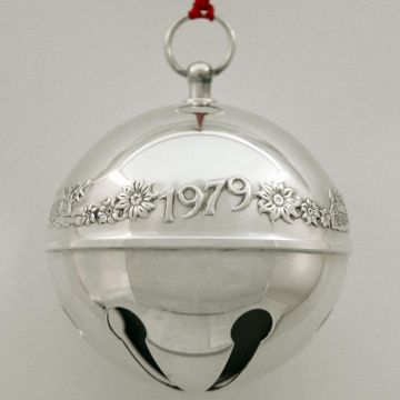 1979 Wallace Sleigh Bell 9th Edition Silverplate Ornament image