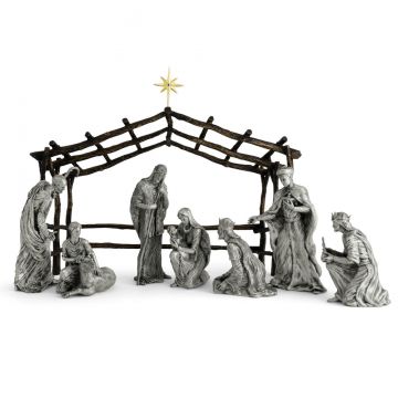 Michael Aram Nativity Figurine Set Silver Tone image