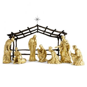 Michael Aram Nativity Figurine Set Gold Tone image
