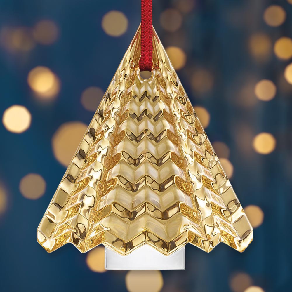 Sterling Collectables 2022 Baccarat Annual Noel Gold Crystal Ornament