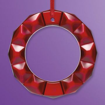 2021 Baccarat Red Wreath Crystal Ornament