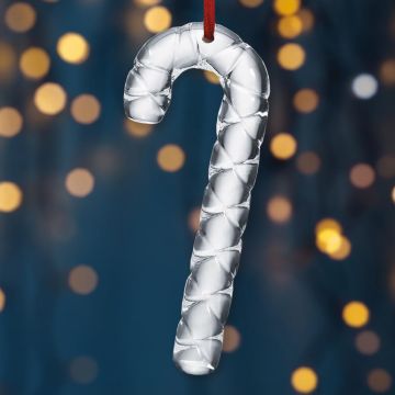 Baccarat Candy Cane Crystal Ornament