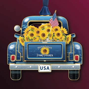 2022 Beacon Design Blue Vintage Pickup Ornament