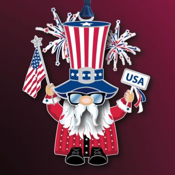 2022 Beacon Design Patriotic Gnome Ornament