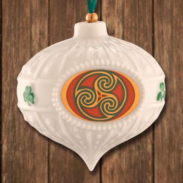Belleek Triskelion Celtic Bauble Ornament