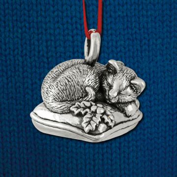 Cat of Mine Sleeping Kitten Sterling Ornament image