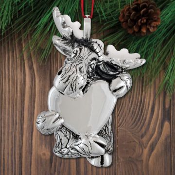 Cazenovia Moose with Heart Sterling Ornament image