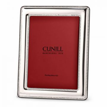 Cunill 'Pearls' Beaded 5" x 7" Sterling Photo Frame image