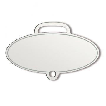 Oval Drop Engravable Rhodium Plated Tag image