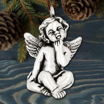 Galvanique Playful Cherub Sterling Ornament image