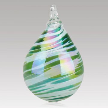Glass Eye Wintergreen Twist Drop Ornament