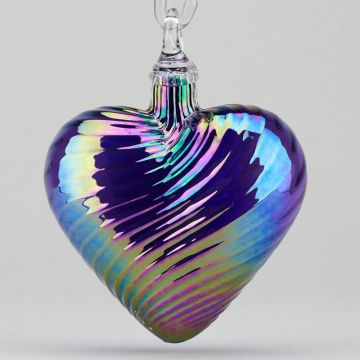 Glass Eye February Amethyst Heart Ornament image