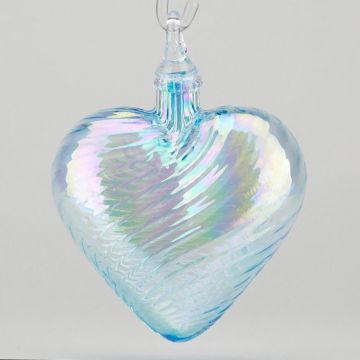 Glass Eye March Aquamarine Heart Ornament image