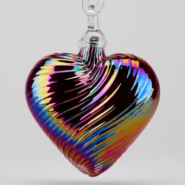 Glass Eye July Ruby Heart Ornament image