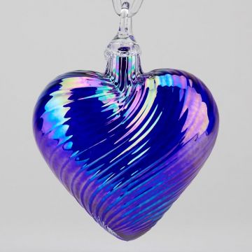 Glass Eye September Sapphire Heart Ornament