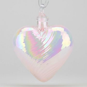 Glass Eye October Pink Opal Heart Ornament image